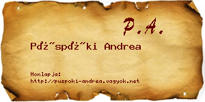 Püspöki Andrea névjegykártya
